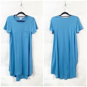 2/$30 Lularoe Small Carly Womens Light Blue Soft Buttery Midi Dress Hi Low